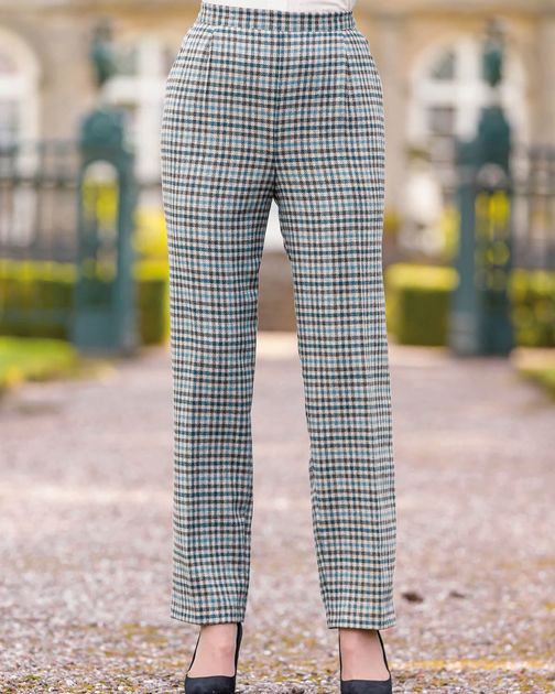 Cotswold Wool Blend Checked Trousers